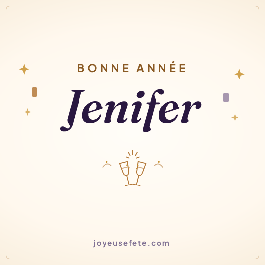 Image carrée « Bonne année Jenifer » pour WhatsApp