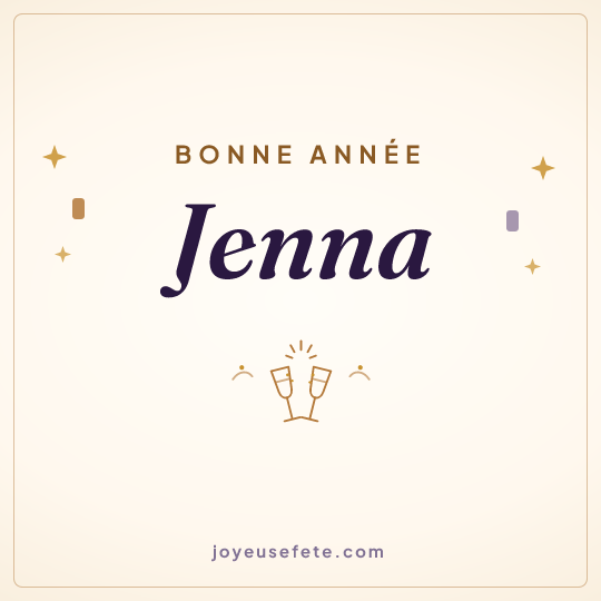 Image carrée « Bonne année Jenna » pour WhatsApp