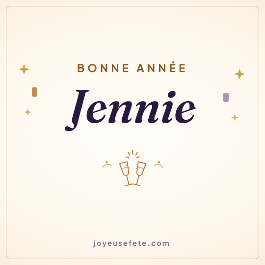 Image carrée « Bonne année Jennie » pour WhatsApp