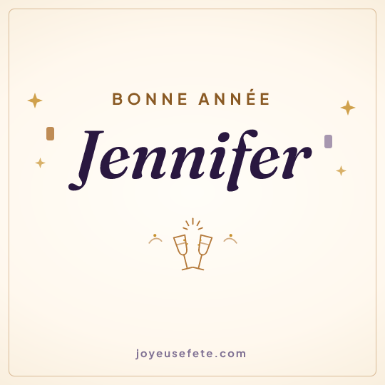 Image carrée « Bonne année Jennifer » pour WhatsApp