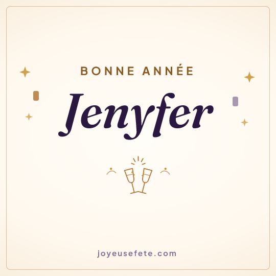 Image carrée « Bonne année Jenyfer » pour WhatsApp