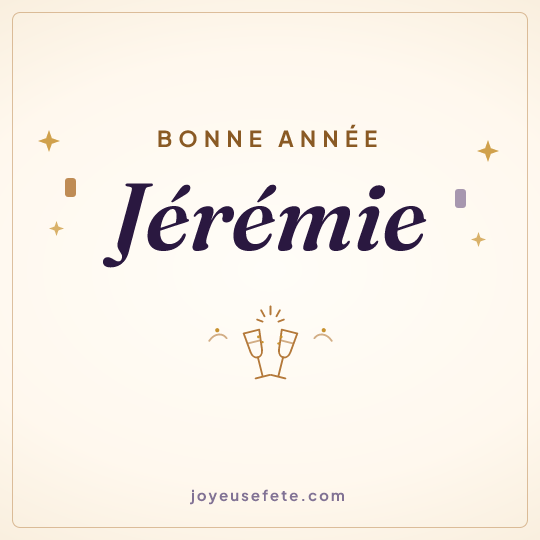 Image carrée « Bonne année Jérémie » pour WhatsApp