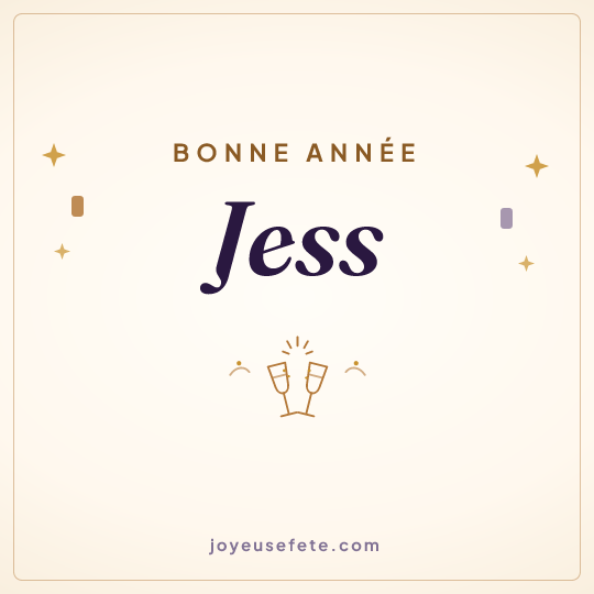 Image carrée « Bonne année Jess » pour WhatsApp