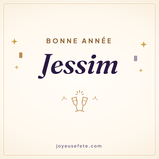 Image carrée « Bonne année Jessim » pour WhatsApp