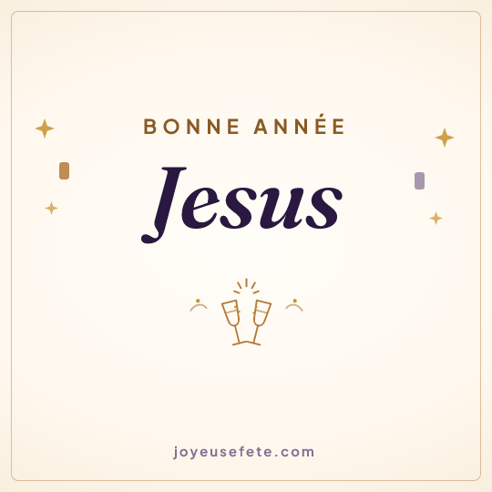 Image carrée « Bonne année Jesus » pour WhatsApp