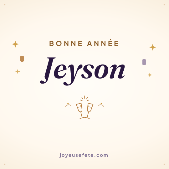 Image carrée « Bonne année Jeyson » pour WhatsApp