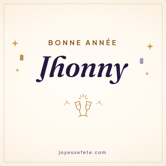 Image carrée « Bonne année Jhonny » pour WhatsApp