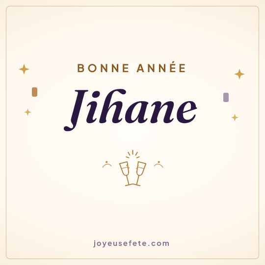 Image carrée « Bonne année Jihane » pour WhatsApp