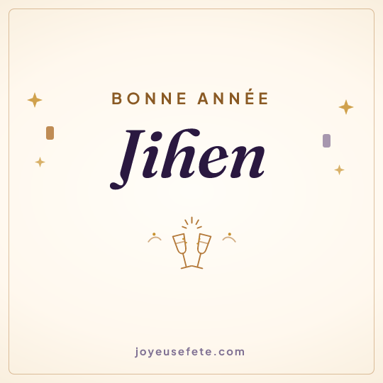 Image carrée « Bonne année Jihen » pour WhatsApp