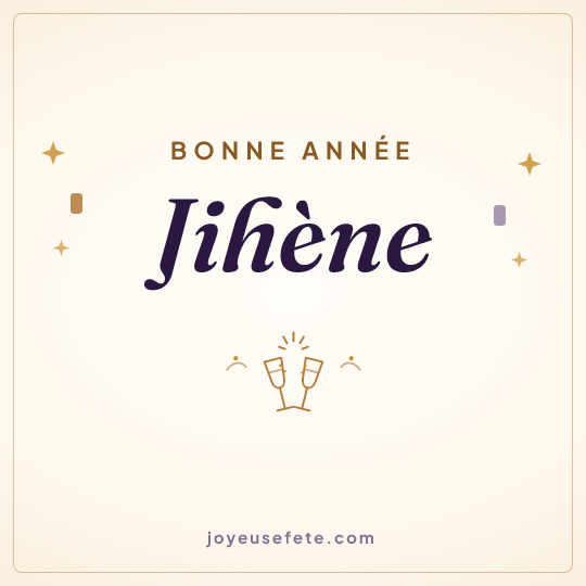 Image carrée « Bonne année Jihène » pour WhatsApp