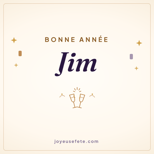Image carrée « Bonne année Jim » pour WhatsApp
