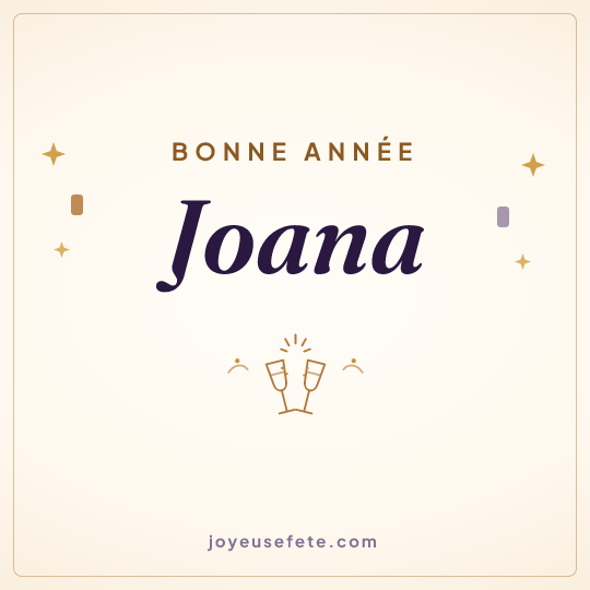 Image carrée « Bonne année Joana » pour WhatsApp