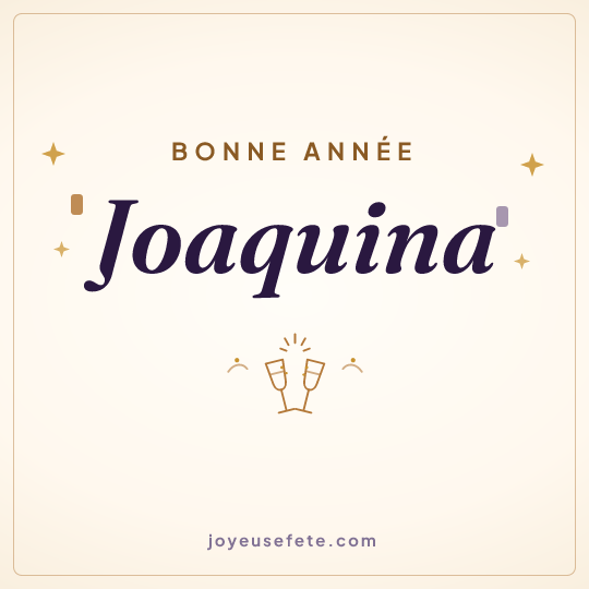 Image carrée « Bonne année Joaquina » pour WhatsApp