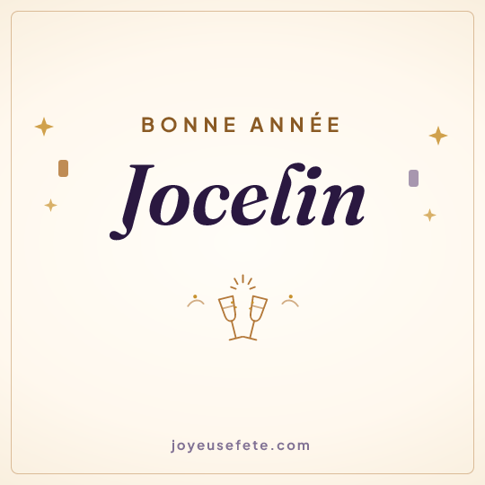 Image carrée « Bonne année Jocelin » pour WhatsApp