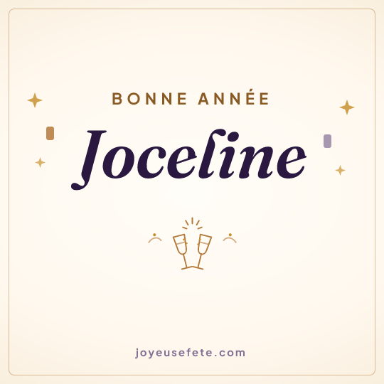Image carrée « Bonne année Joceline » pour WhatsApp