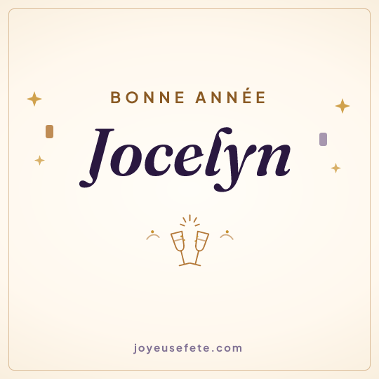 Image carrée « Bonne année Jocelyn » pour WhatsApp