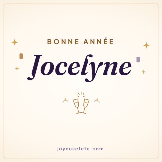 Image carrée « Bonne année Jocelyne » pour WhatsApp