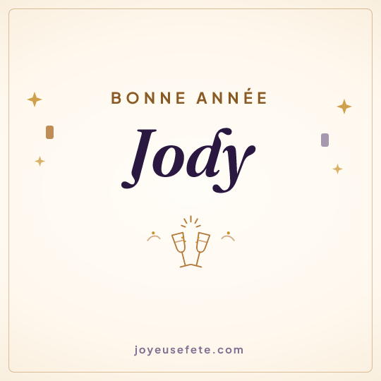 Image carrée « Bonne année Jody » pour WhatsApp
