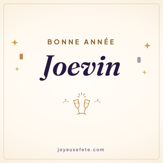 Image carrée « Bonne année Joevin » pour WhatsApp