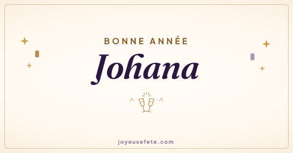 Image « Bonne année Johana » au format large