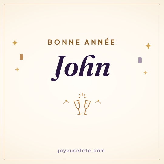 Image carrée « Bonne année John » pour WhatsApp