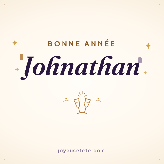 Image carrée « Bonne année Johnathan » pour WhatsApp