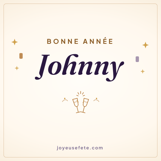 Image carrée « Bonne année Johnny » pour WhatsApp