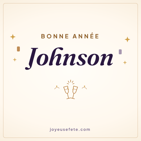 Image carrée « Bonne année Johnson » pour WhatsApp