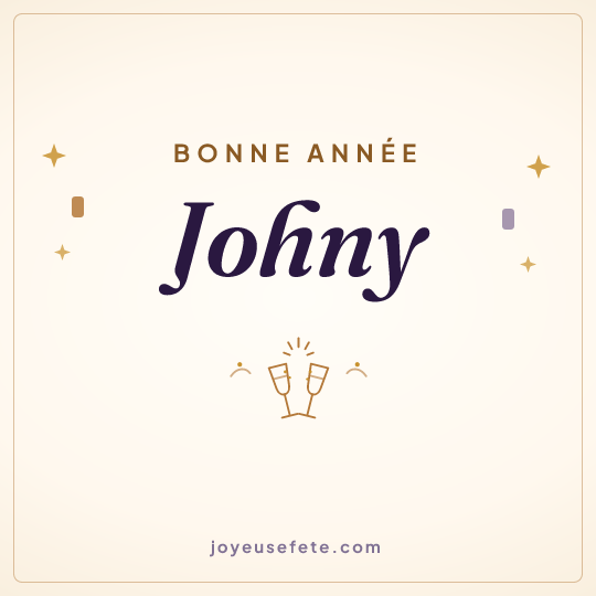 Image carrée « Bonne année Johny » pour WhatsApp