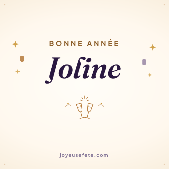 Image carrée « Bonne année Joline » pour WhatsApp