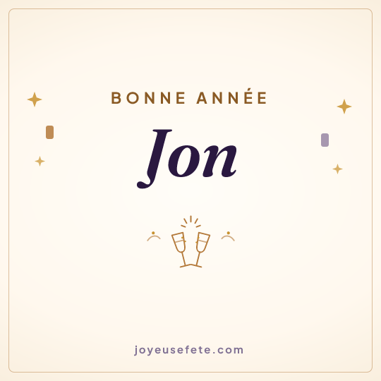 Image carrée « Bonne année Jon » pour WhatsApp