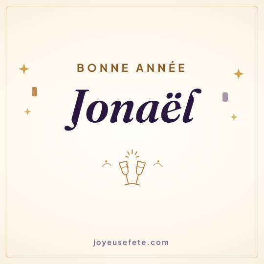 Image carrée « Bonne année Jonaël » pour WhatsApp