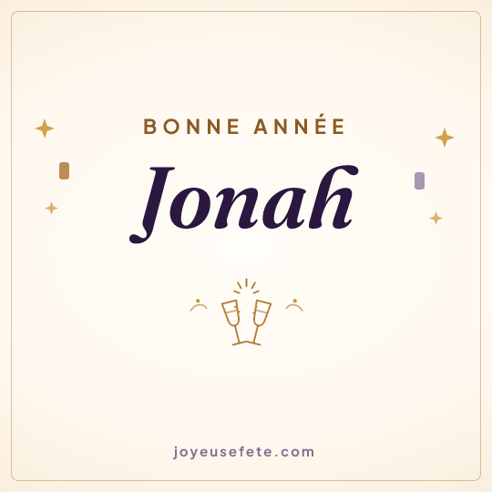 Image carrée « Bonne année Jonah » pour WhatsApp