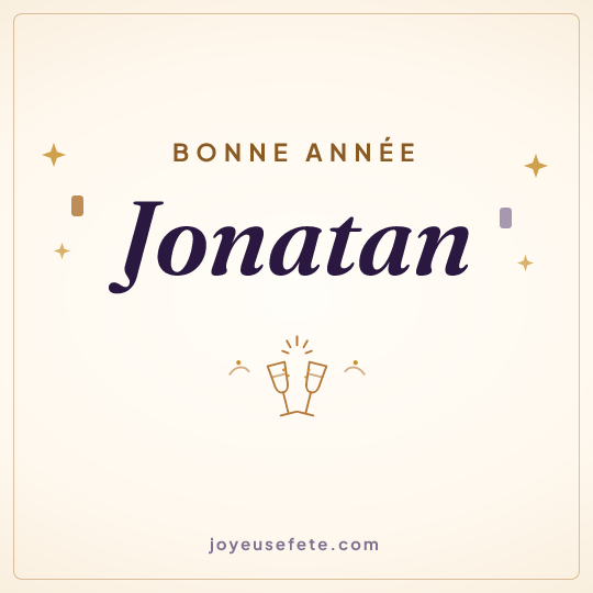 Image carrée « Bonne année Jonatan » pour WhatsApp
