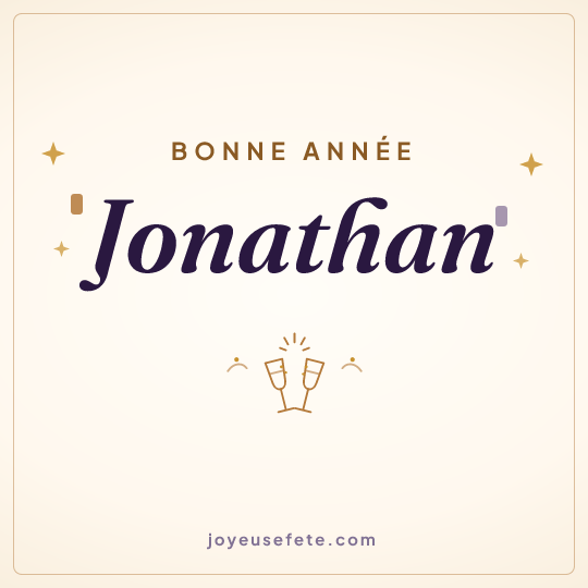 Image carrée « Bonne année Jonathan » pour WhatsApp