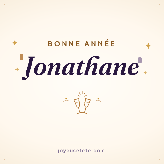 Image carrée « Bonne année Jonathane » pour WhatsApp