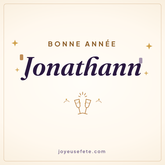 Image carrée « Bonne année Jonathann » pour WhatsApp