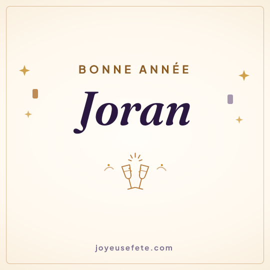 Image carrée « Bonne année Joran » pour WhatsApp