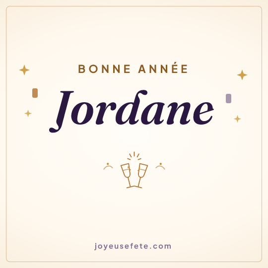 Image carrée « Bonne année Jordane » pour WhatsApp