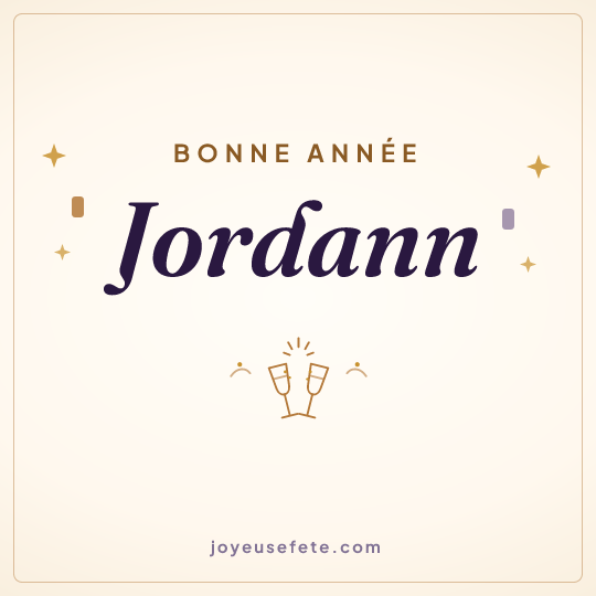 Image carrée « Bonne année Jordann » pour WhatsApp