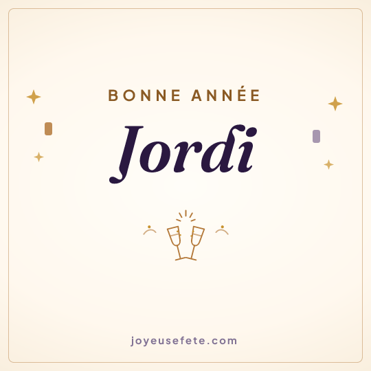 Image carrée « Bonne année Jordi » pour WhatsApp
