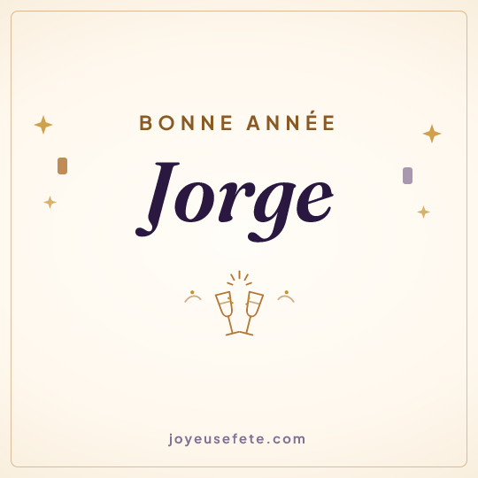 Image carrée « Bonne année Jorge » pour WhatsApp