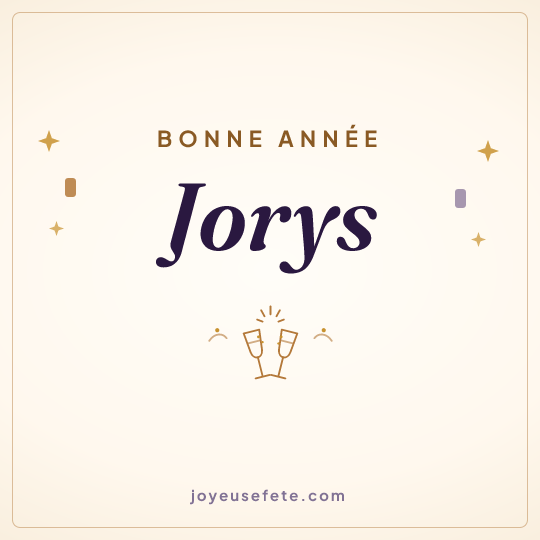 Image carrée « Bonne année Jorys » pour WhatsApp
