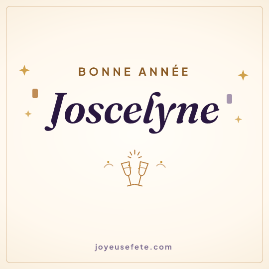 Image carrée « Bonne année Joscelyne » pour WhatsApp