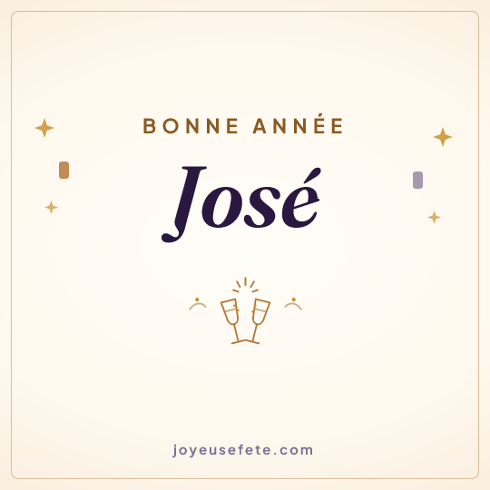 Image carrée « Bonne année José » pour WhatsApp