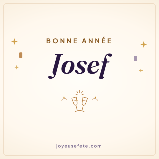 Image carrée « Bonne année Josef » pour WhatsApp