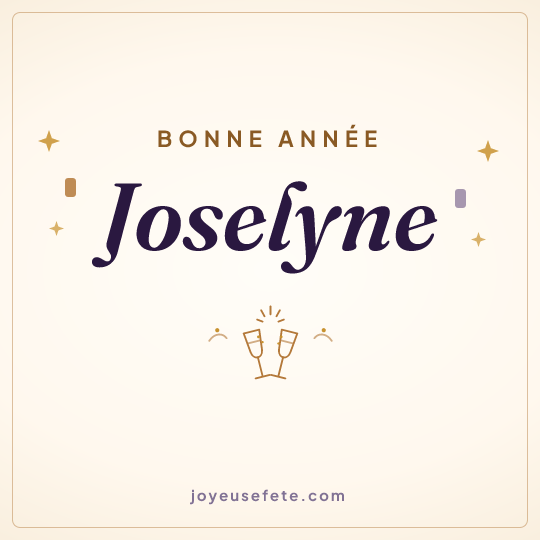 Image carrée « Bonne année Joselyne » pour WhatsApp