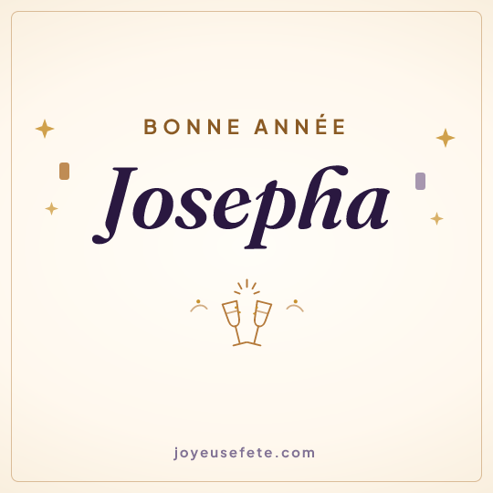 Image carrée « Bonne année Josepha » pour WhatsApp