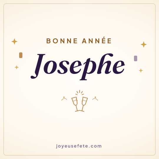 Image carrée « Bonne année Josephe » pour WhatsApp