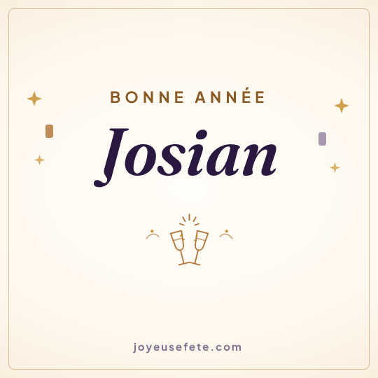 Image carrée « Bonne année Josian » pour WhatsApp
